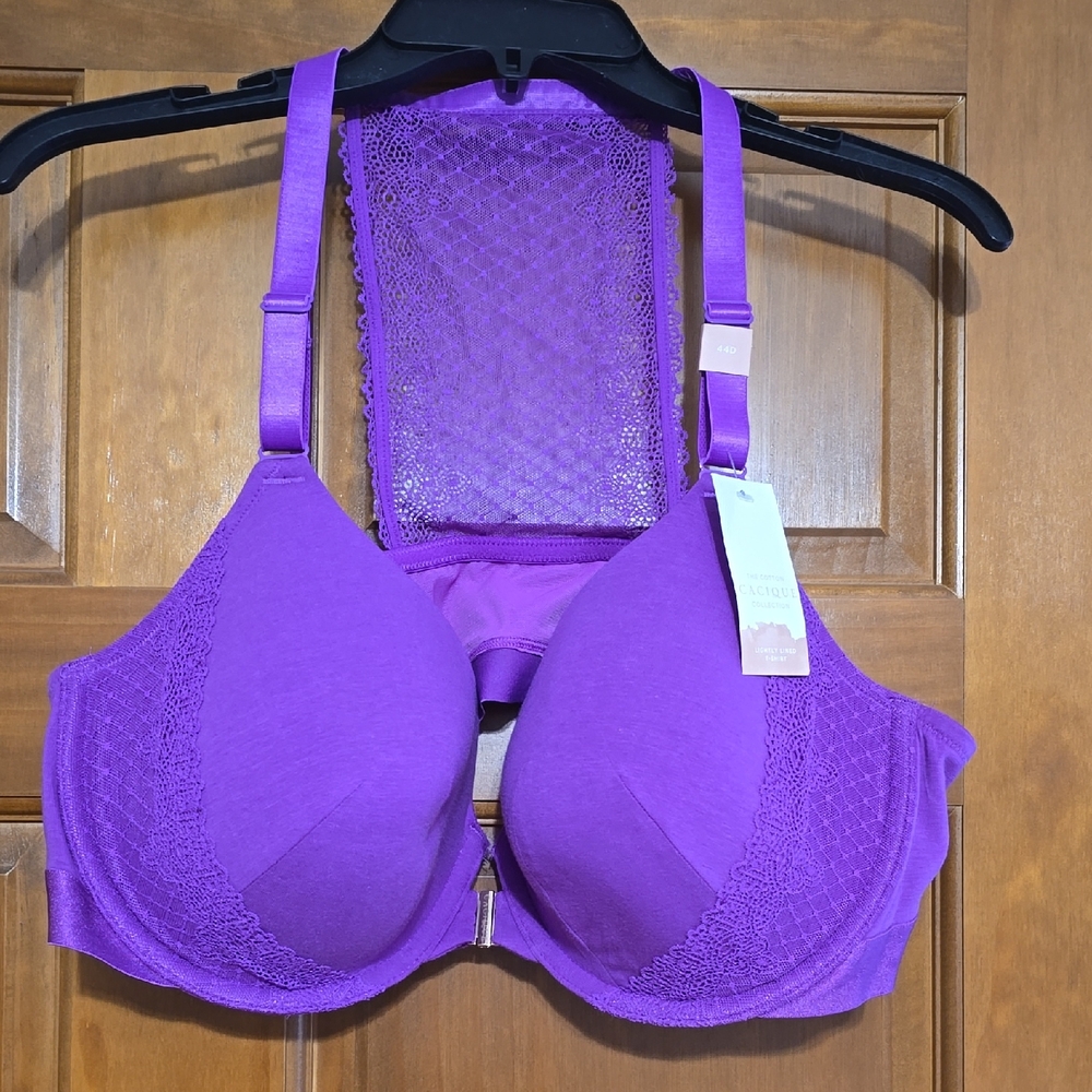 NWT - Cacique Front Clasp Vibrant Purple Lace Bra